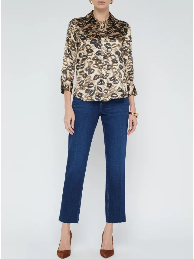 L'Agence Dani Blouse in Sepia Vintage Kiss