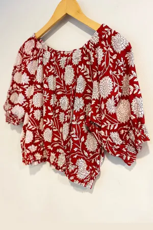 Lala Top | Red Floral