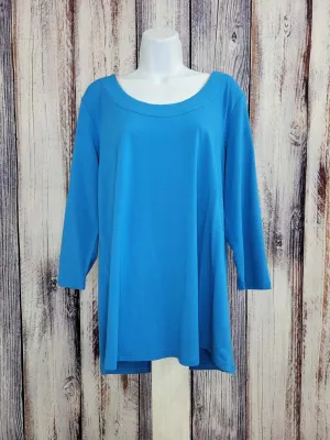 LARGE BLUE A479157 Susan Graver Regular Weekend Essentials Comfy Cotton Tunic