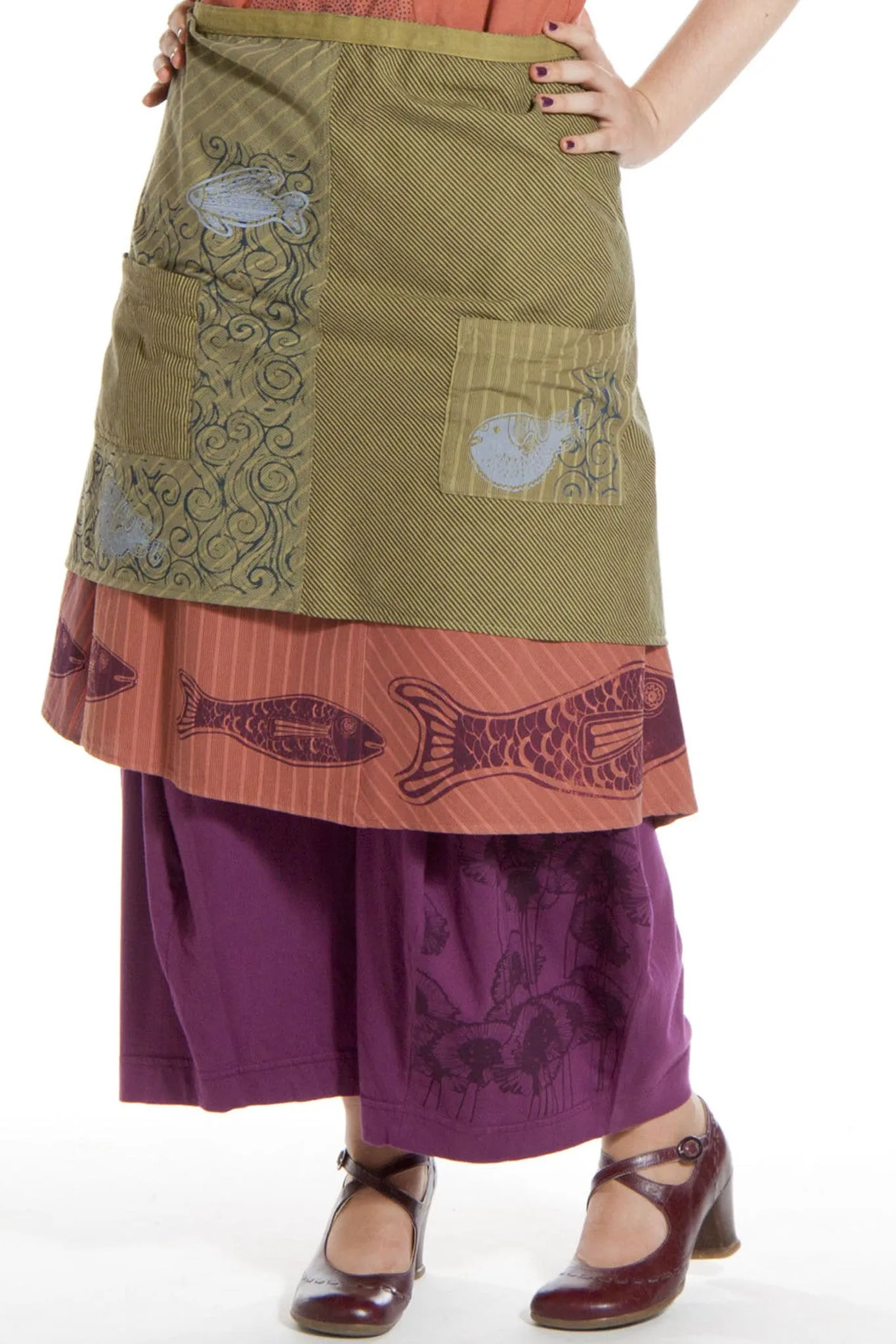 Layer Wrap Printed-Blue Fish Clothing