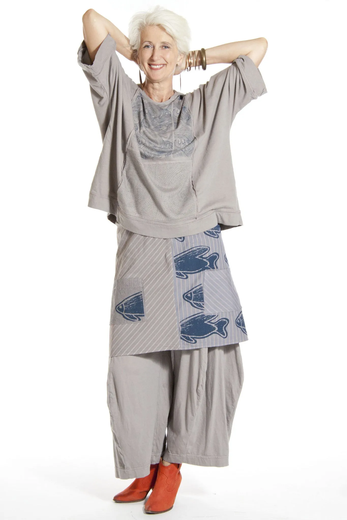 Layer Wrap Printed-Blue Fish Clothing