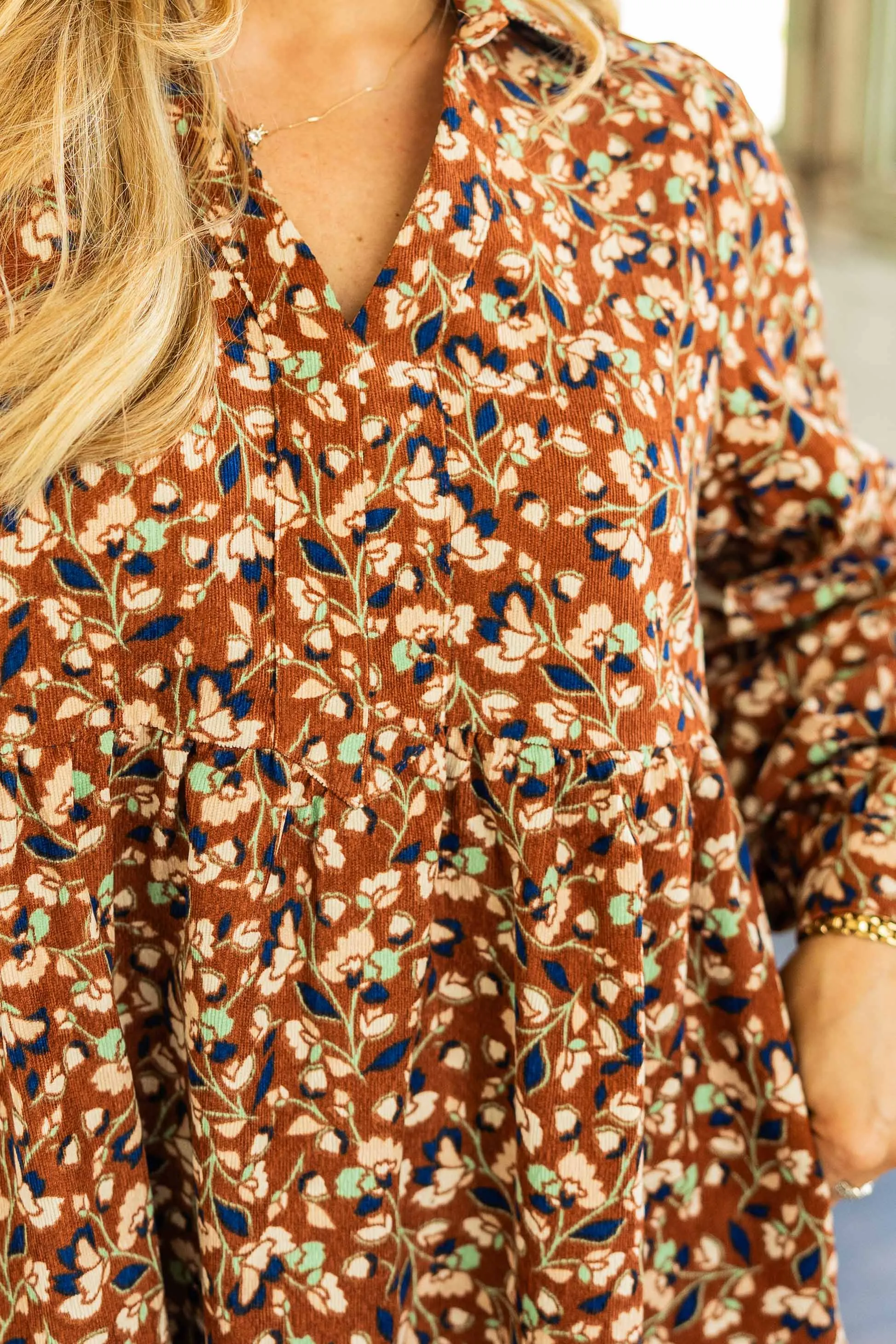 LAYLAH PLUS CORDUROY MINI DRESS