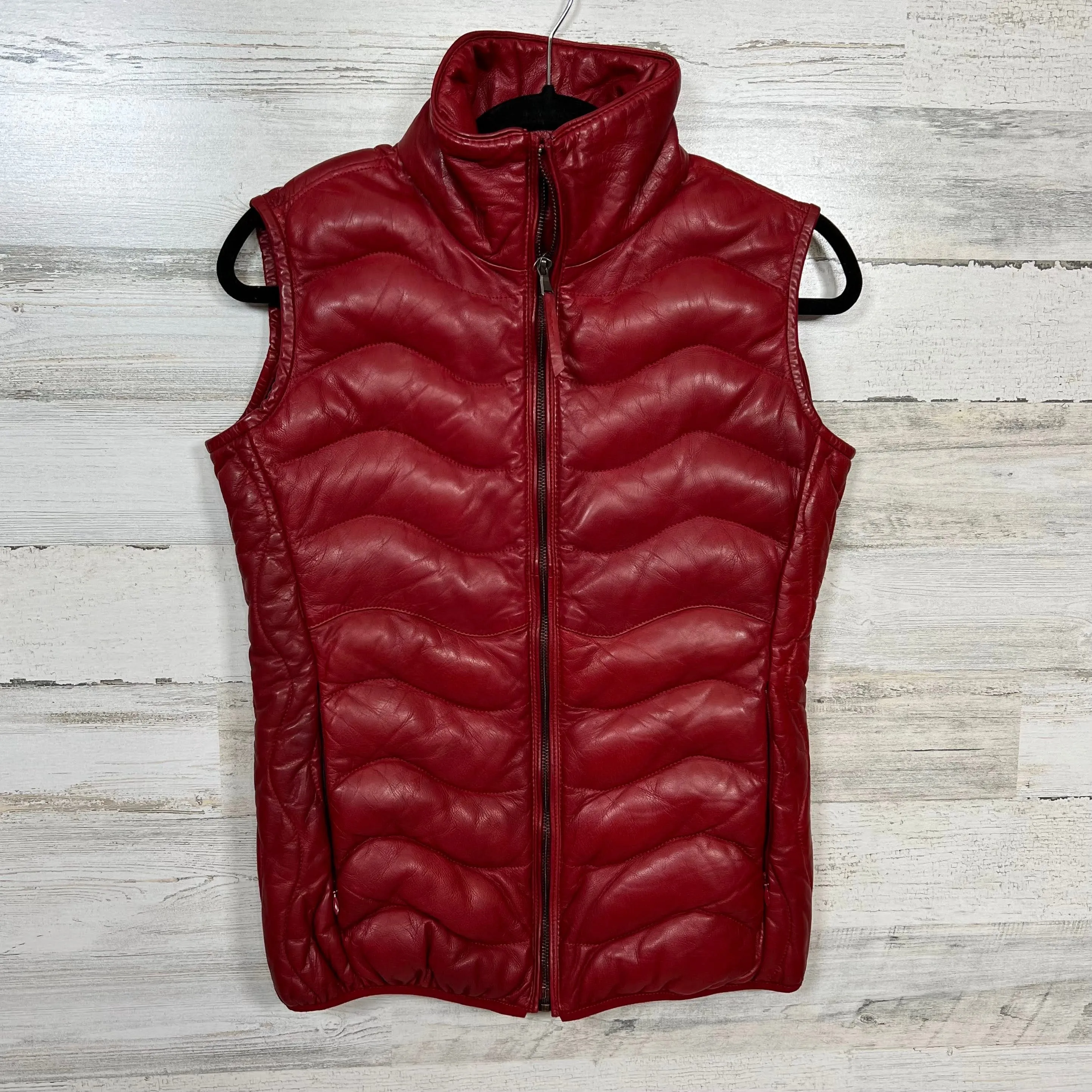 Leather Puffy Vest