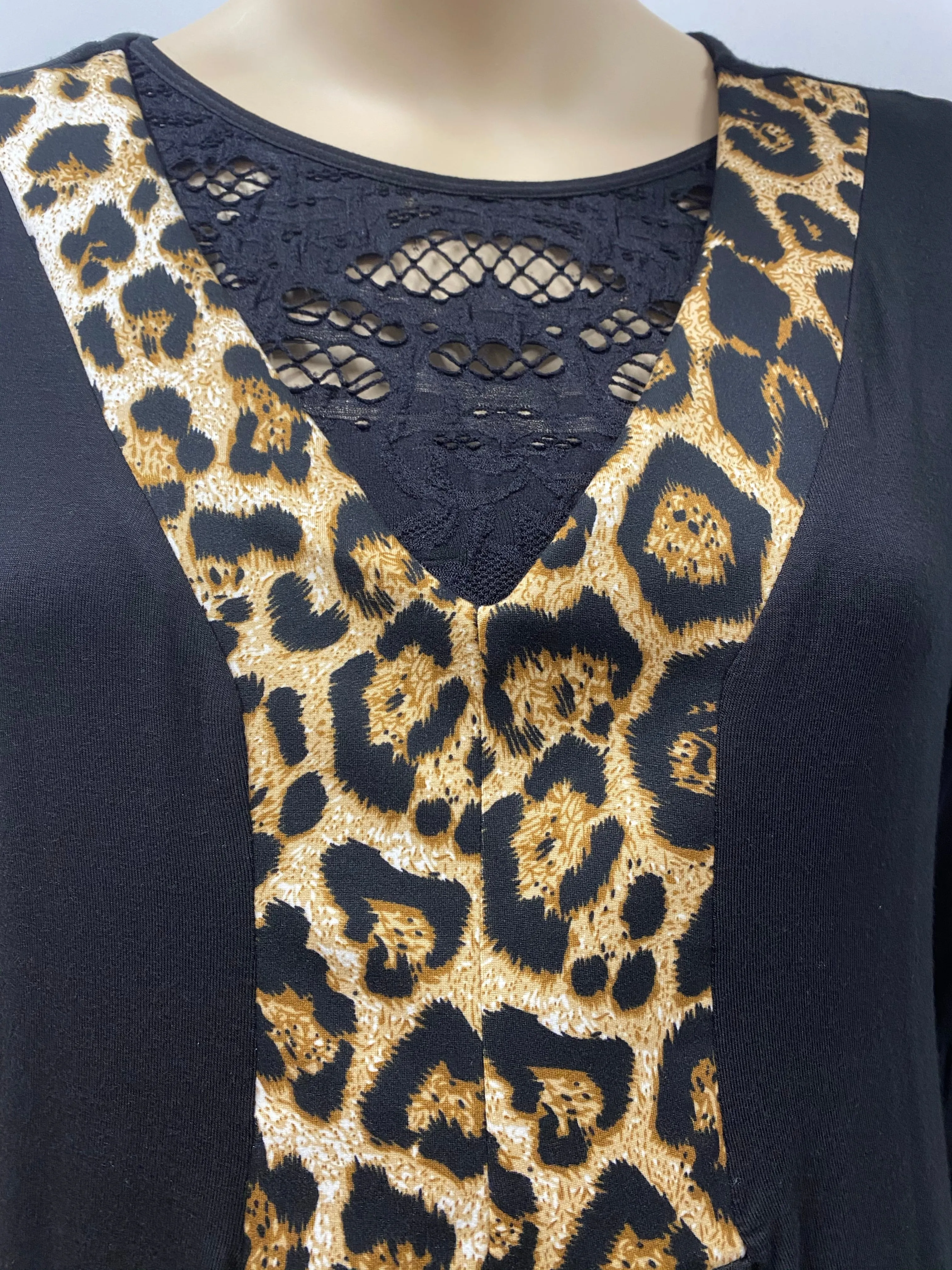 Leopard Accent Trim Tunic