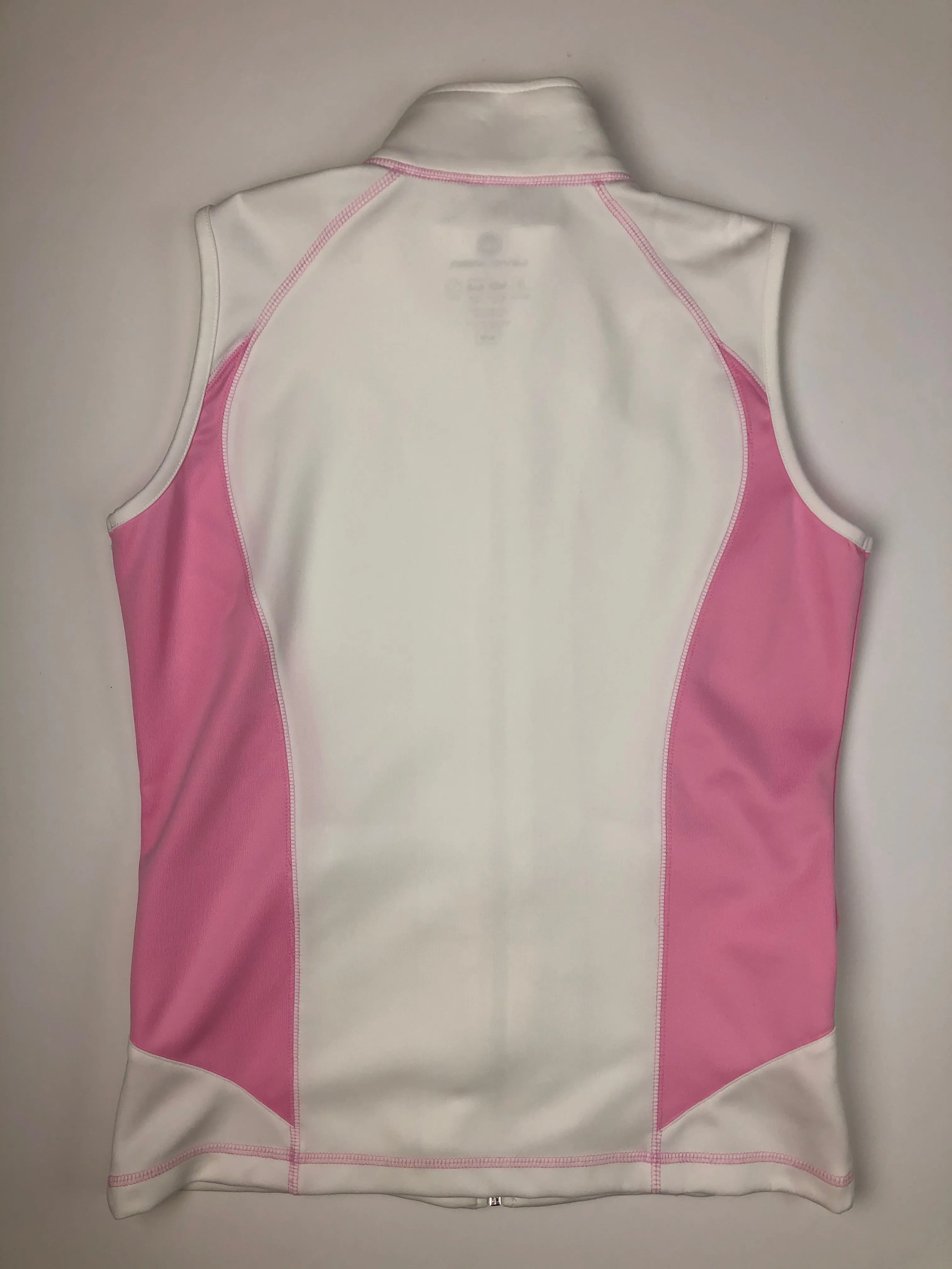 Level Wear Full Zip Sleeveless Vest - White/Pink