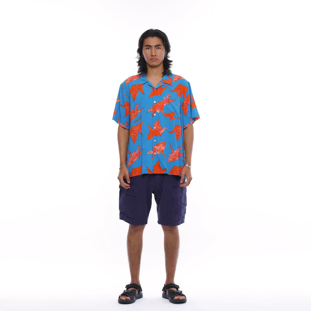 Liberaiders ORIGAMI RAYON SHIRT(BLUE)