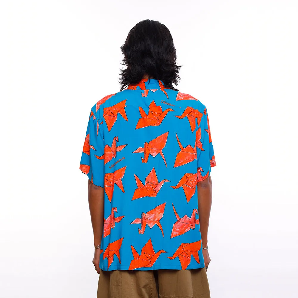 Liberaiders ORIGAMI RAYON SHIRT(BLUE)