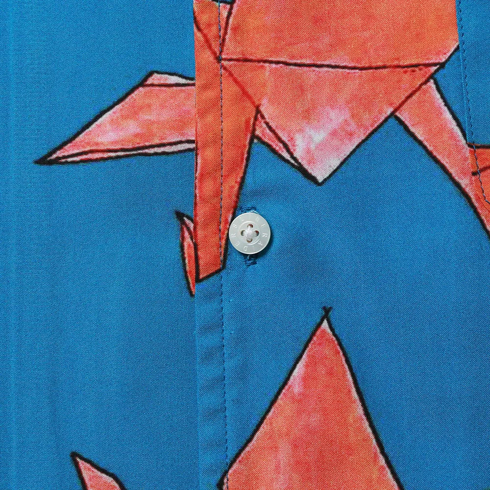 Liberaiders ORIGAMI RAYON SHIRT(BLUE)