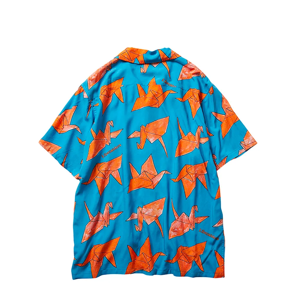 Liberaiders ORIGAMI RAYON SHIRT(BLUE)