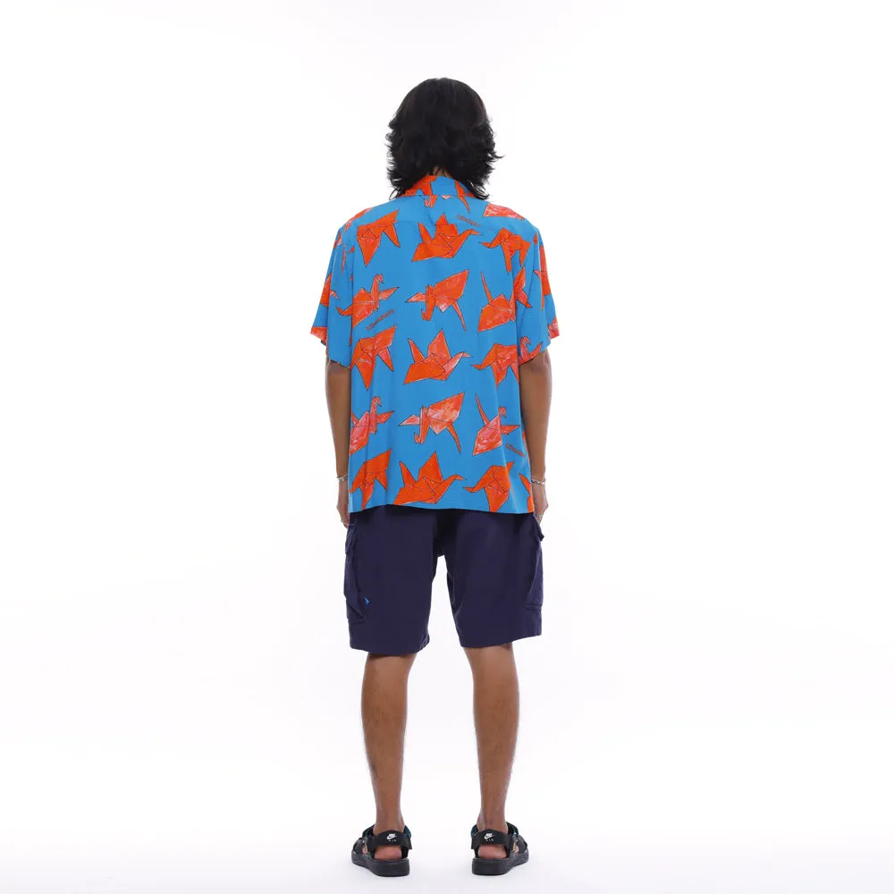 Liberaiders ORIGAMI RAYON SHIRT(BLUE)