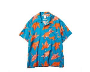 Liberaiders ORIGAMI RAYON SHIRT(BLUE)