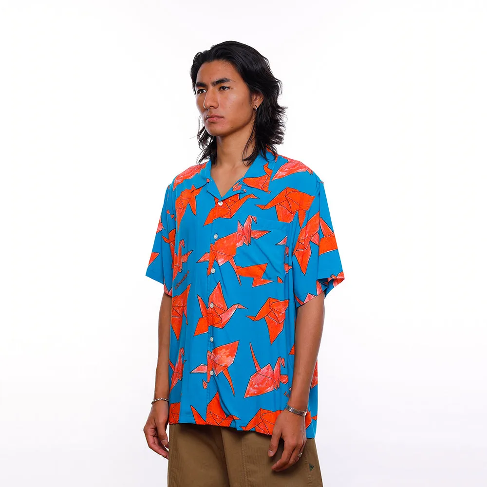 Liberaiders ORIGAMI RAYON SHIRT(BLUE)
