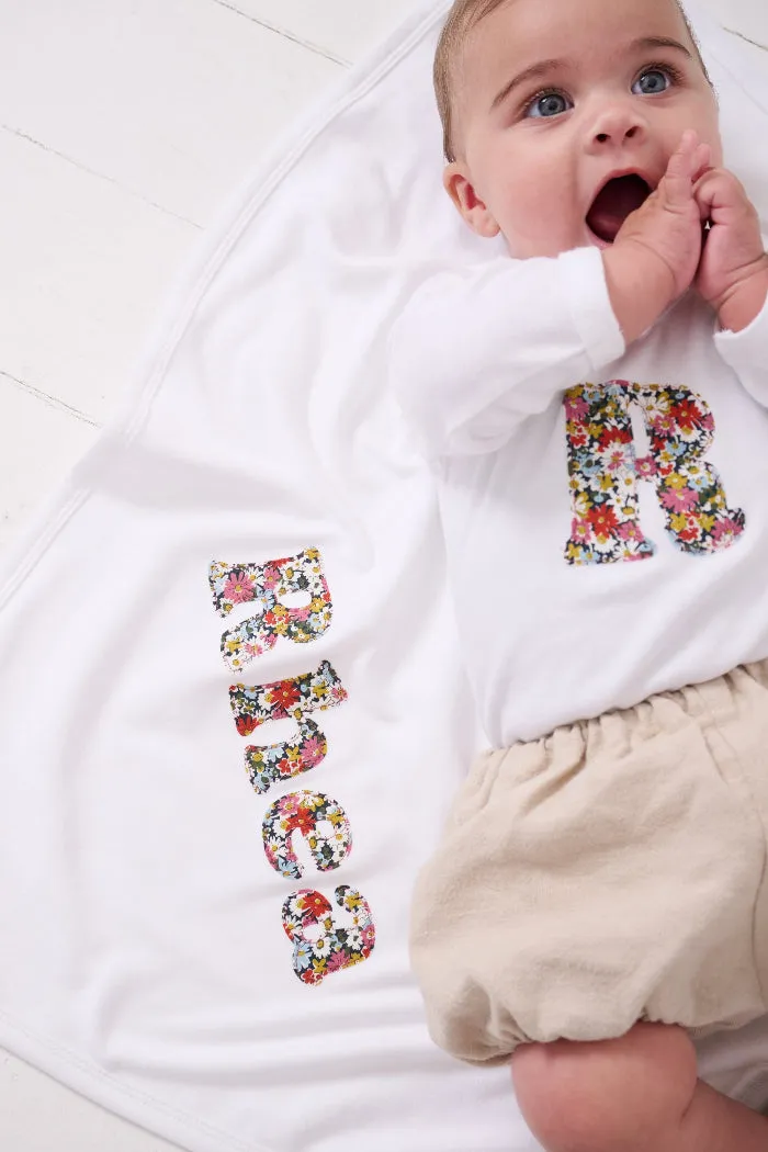 Liberty Print Name Cotton Baby Blanket
