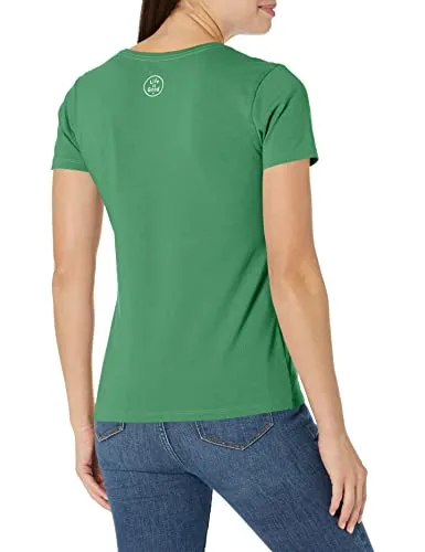 Life is Good Womens Camping Graphic T-Shirt V-Neck Collection,Camp More,Forest Green,Small