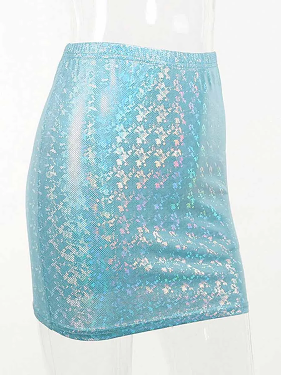 Light Blue Glitter Skirt