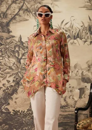 Light brown printed tunic