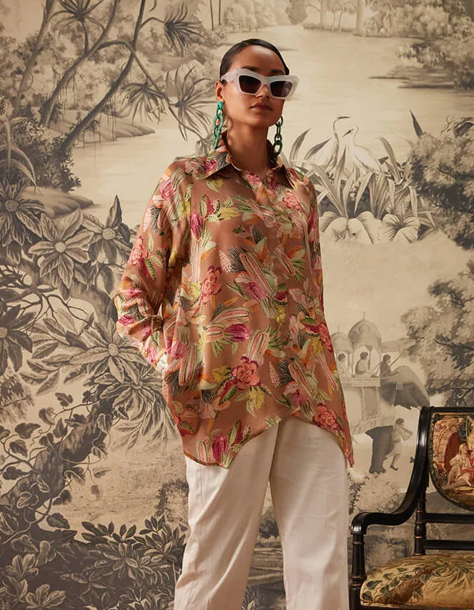 Light brown printed tunic