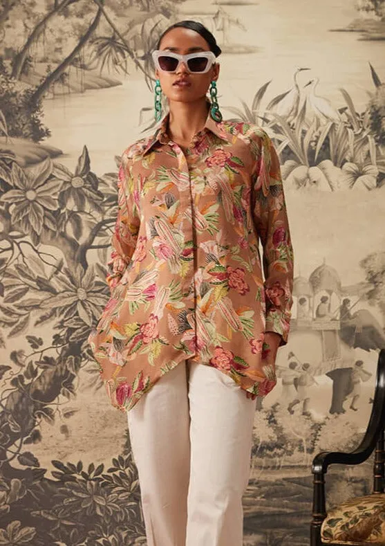Light brown printed tunic