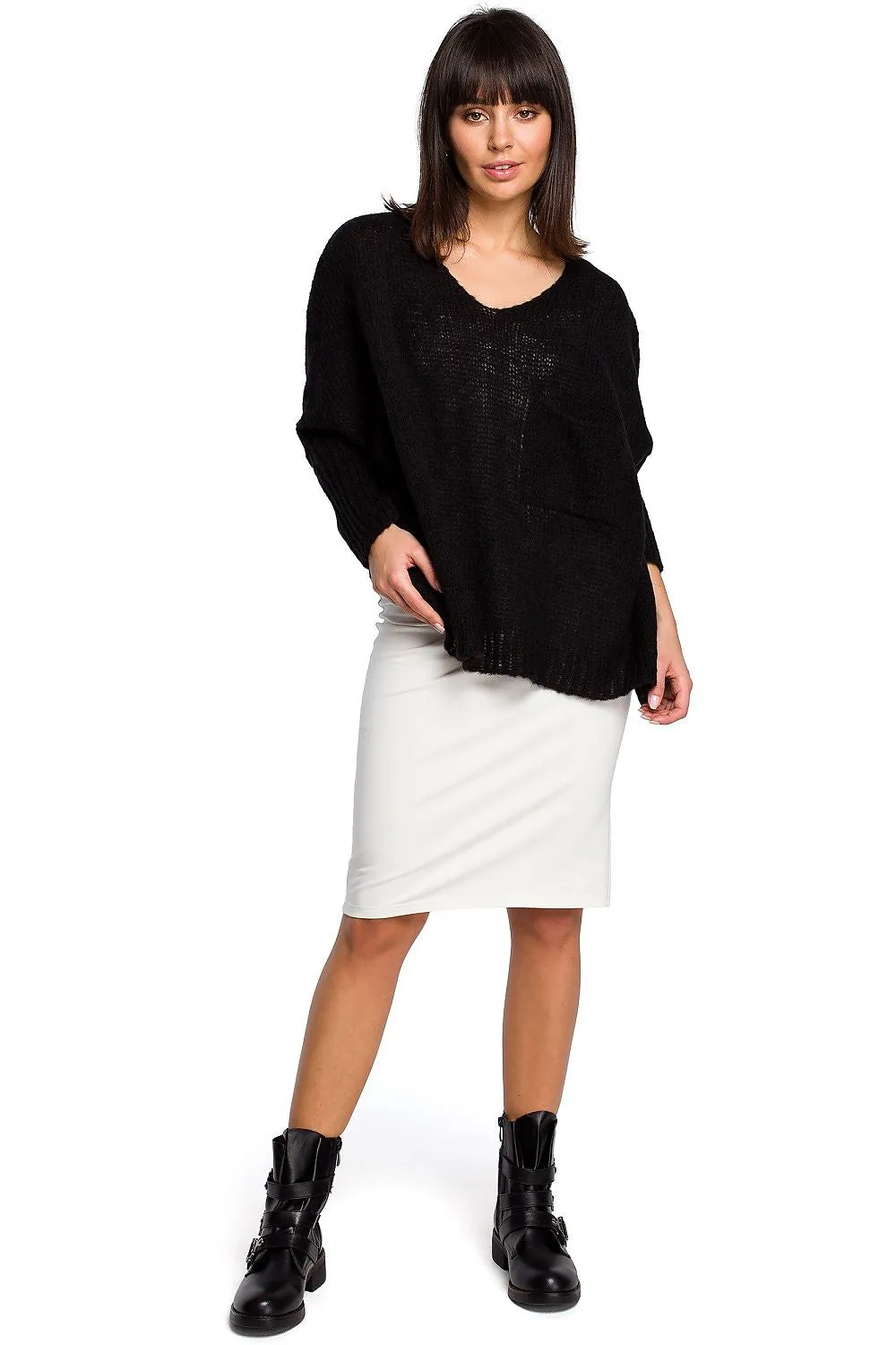 Lightweight Ribbed Loose-Fit Sweater
