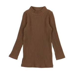 Lil Legs Ribbed Mock Neck - Camel
