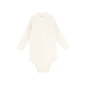 Lil Legs Ribbed Mock Neck Onesie - Ivory