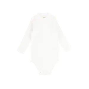 Lil Legs Ribbed Mock Neck Onesie - Winter White