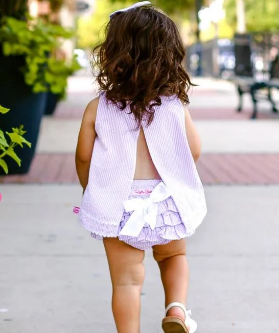 Lilac Seersucker Swing Top