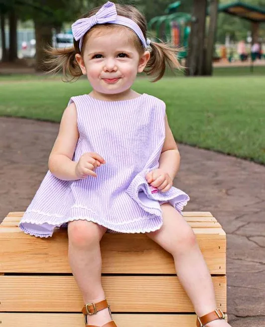 Lilac Seersucker Swing Top