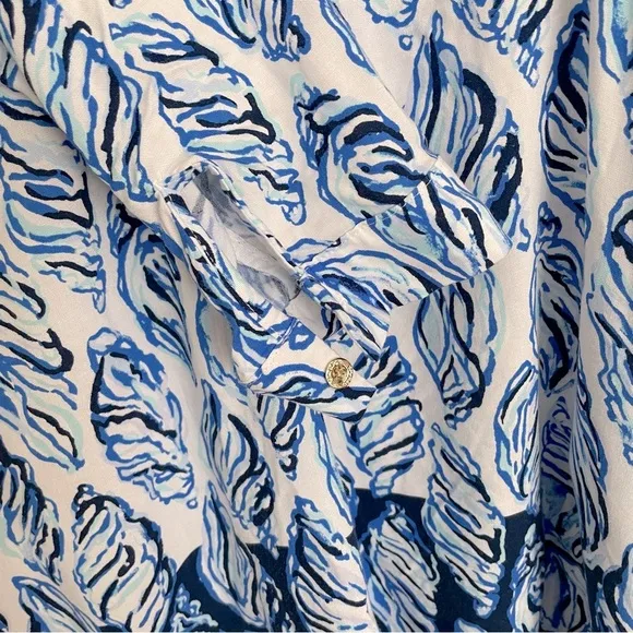 LILY PULITZER Lillith Tunic Dress Resort White Drop In Engineered Sea Size M