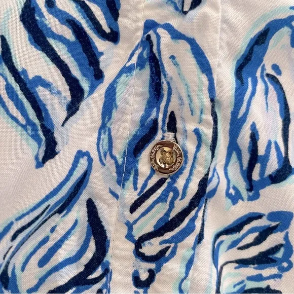 LILY PULITZER Lillith Tunic Dress Resort White Drop In Engineered Sea Size M