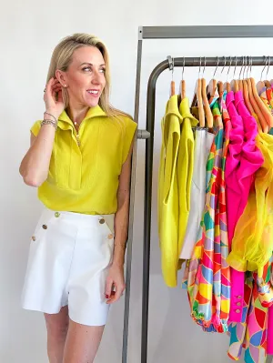 Lime Zest Poppy Pullover Vest
