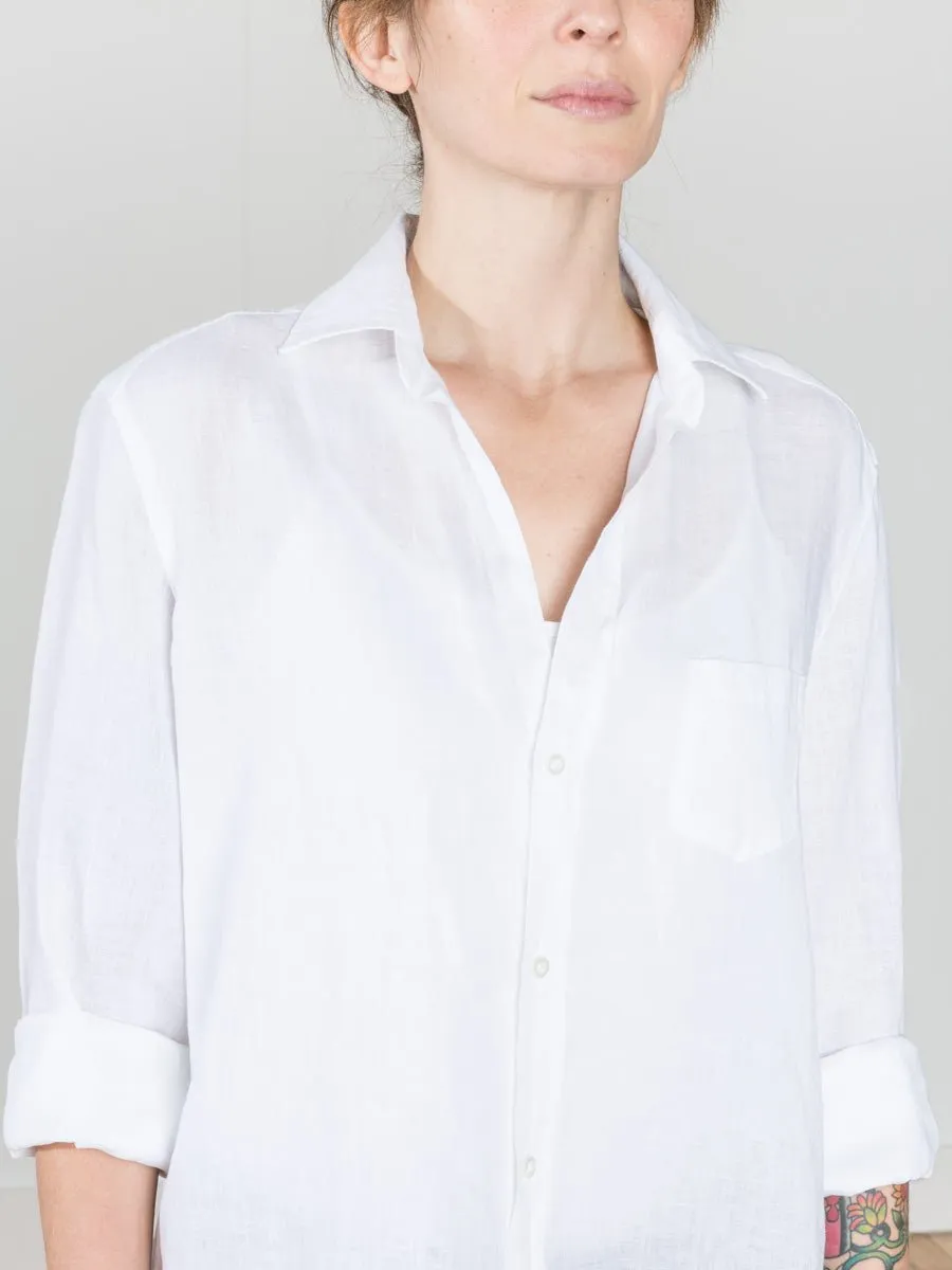 linen button down - white