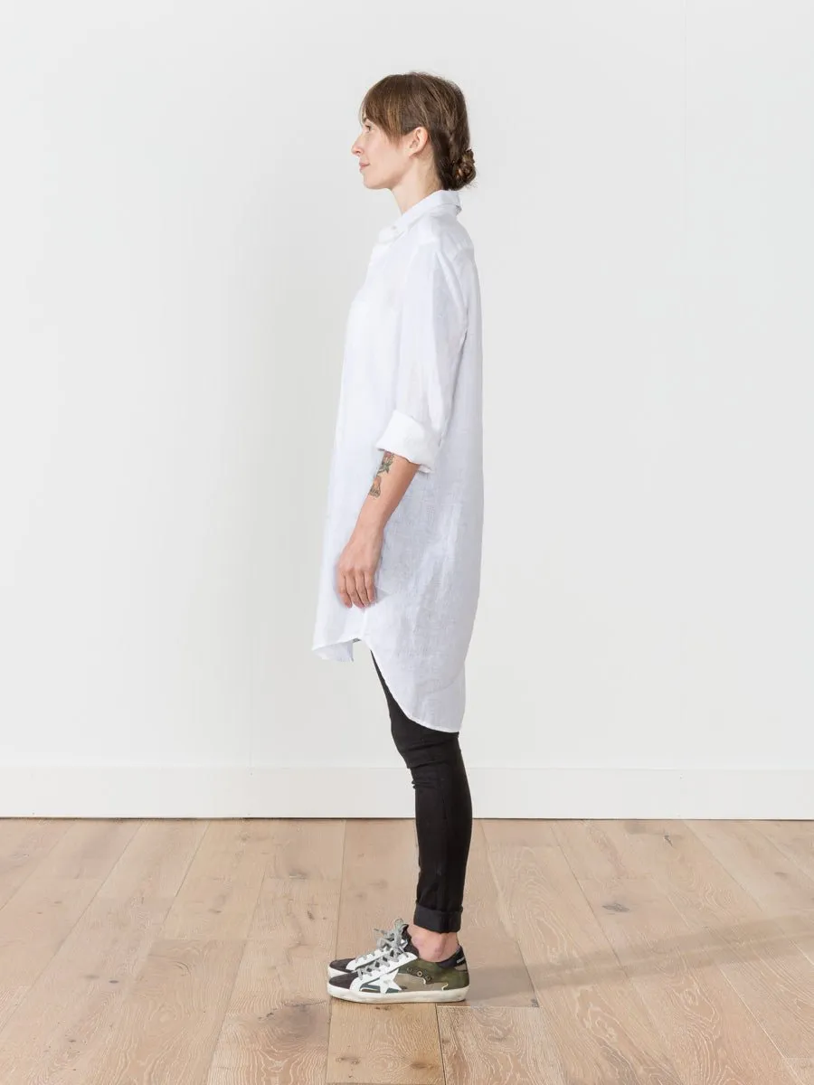 linen button down - white