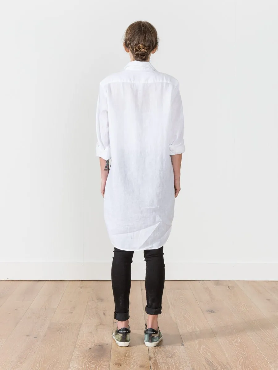 linen button down - white