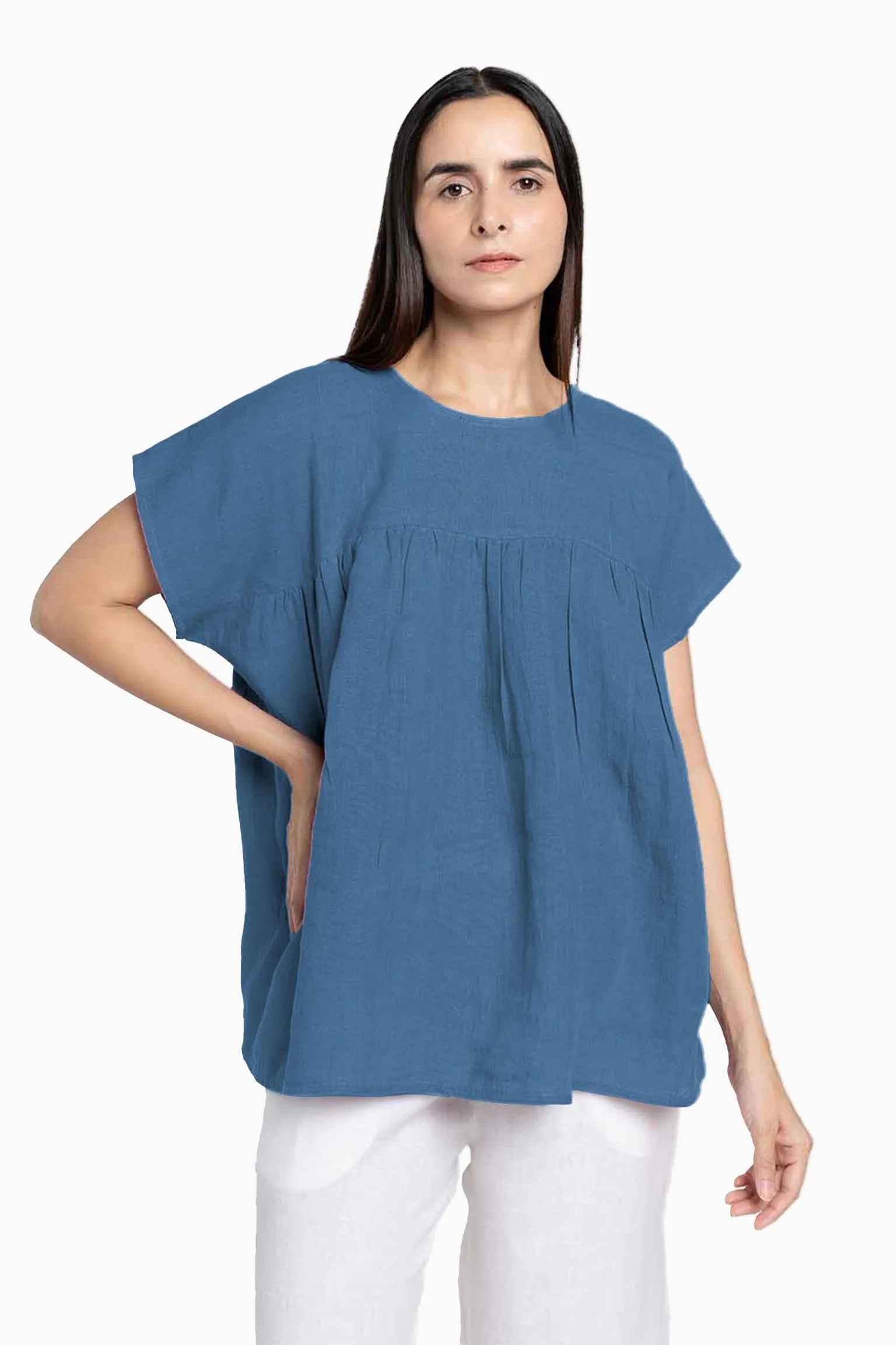 Linen Pearl Top-Oatmeal
