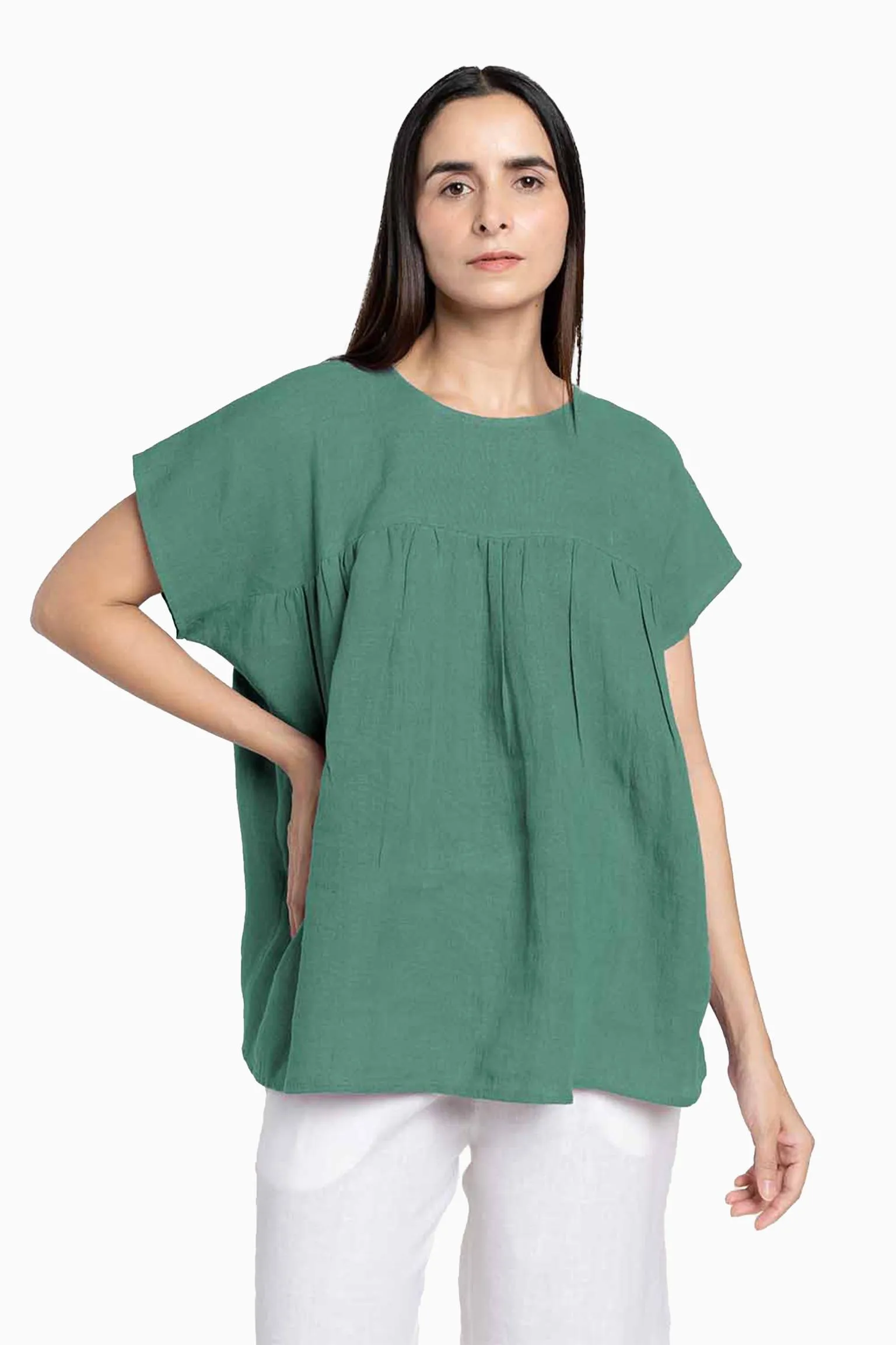 Linen Pearl Top-Oatmeal