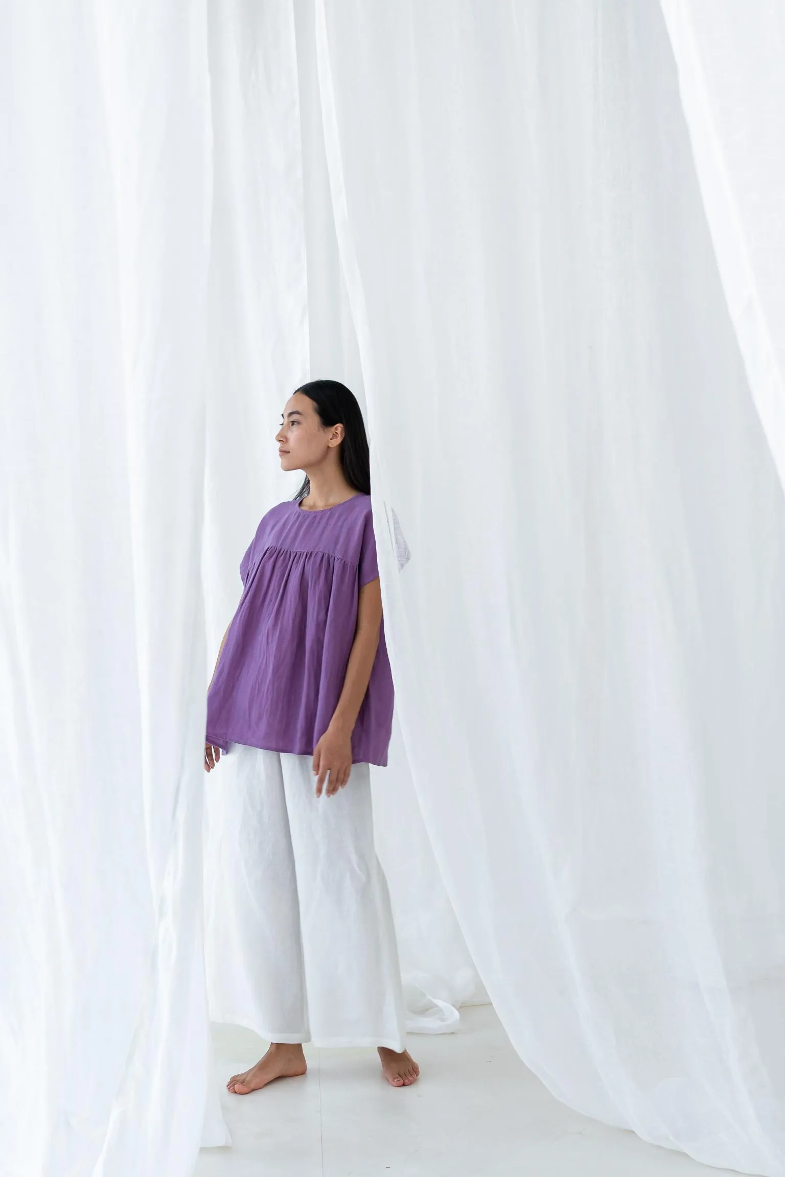 Linen Pearl Top-Oatmeal