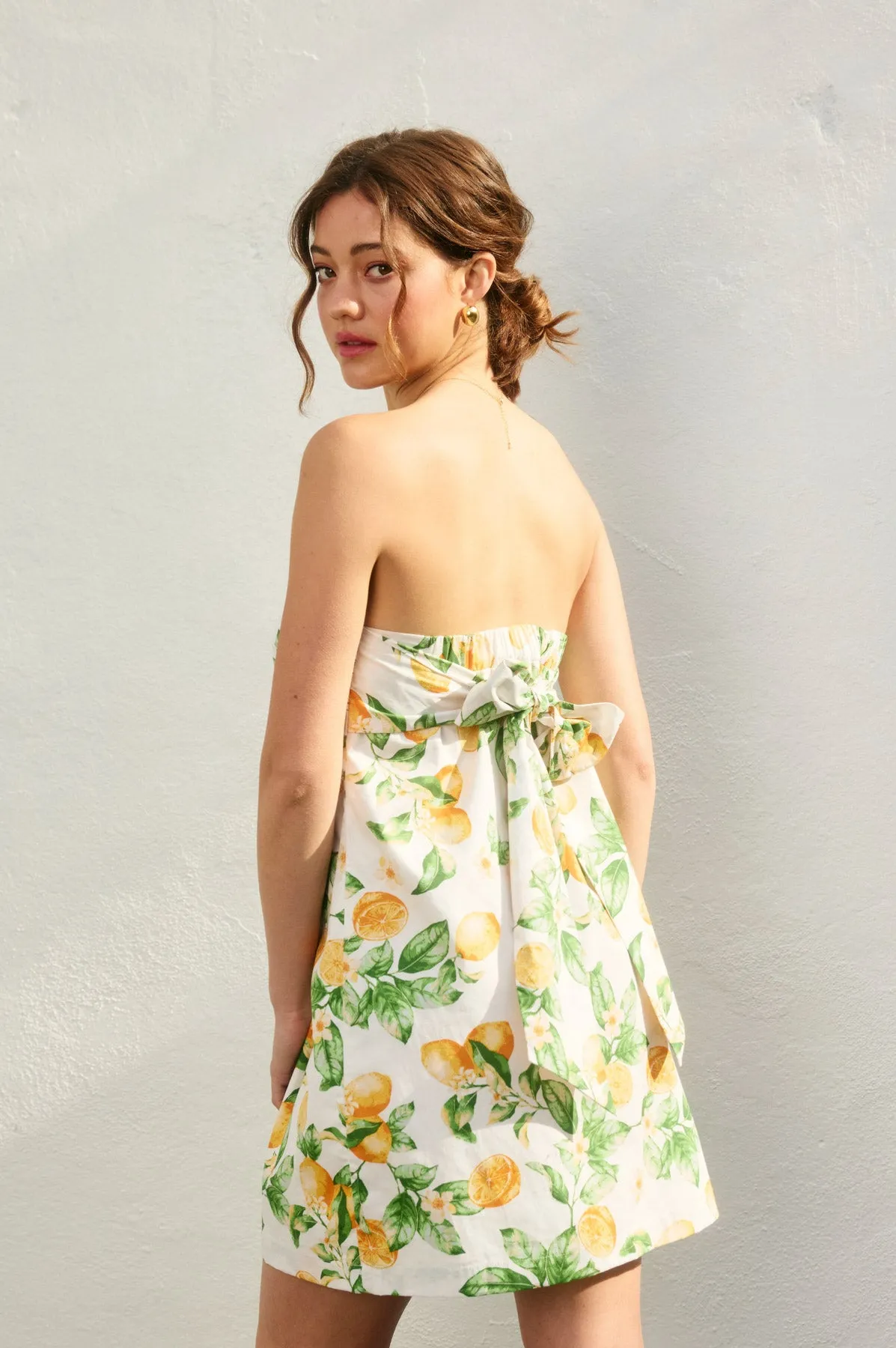 Lola Strapless Tie Back Mini Dress