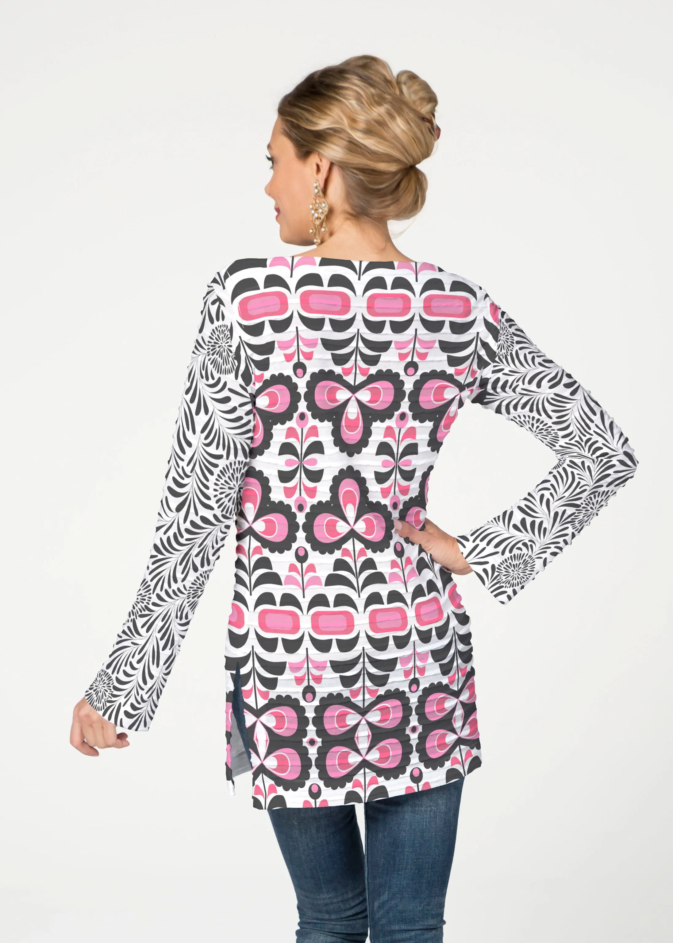 Lolly (8090) ~ Banded Boatneck Tunic