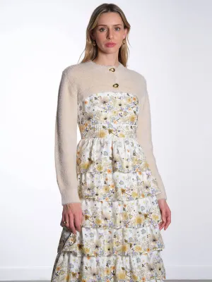 Long Sleeve Bolero Sweater - Cream