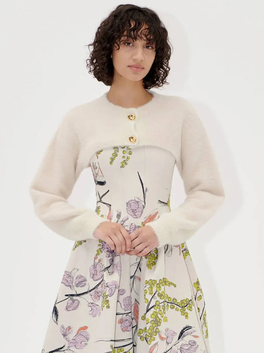 Long Sleeve Bolero Sweater - Cream