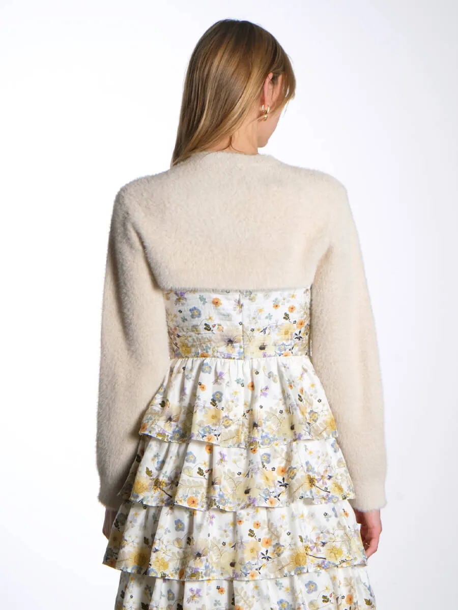 Long Sleeve Bolero Sweater - Cream