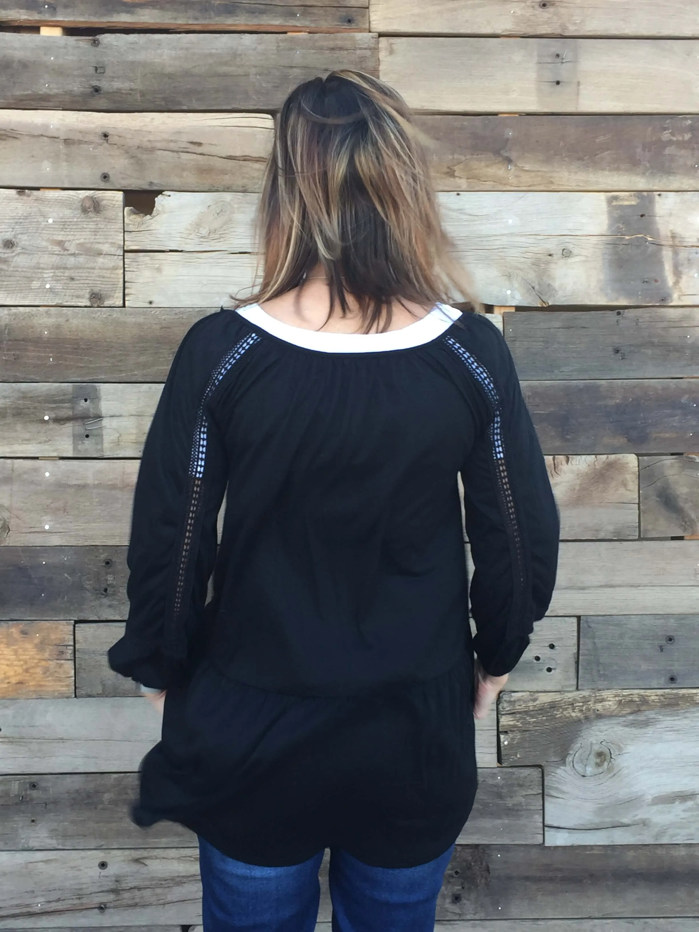 Long Sleeve Eyelet Tunic (Multiple Colors)