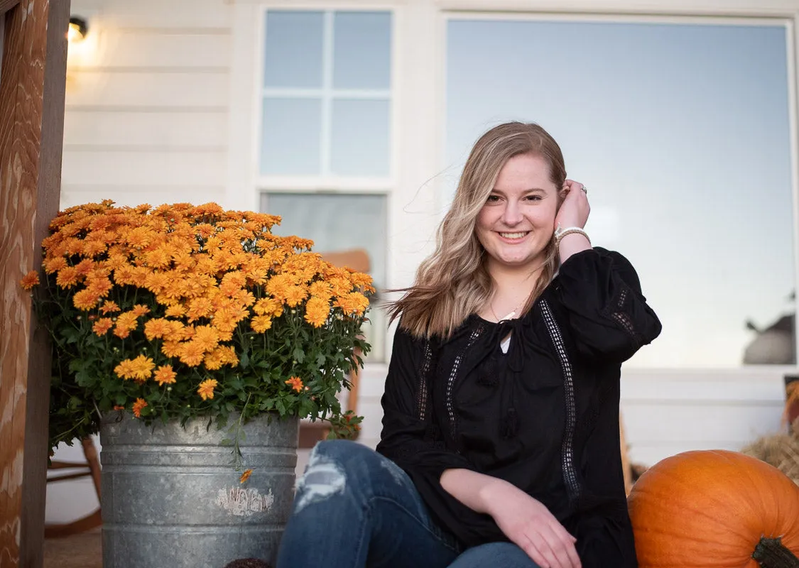 Long Sleeve Eyelet Tunic (Multiple Colors)