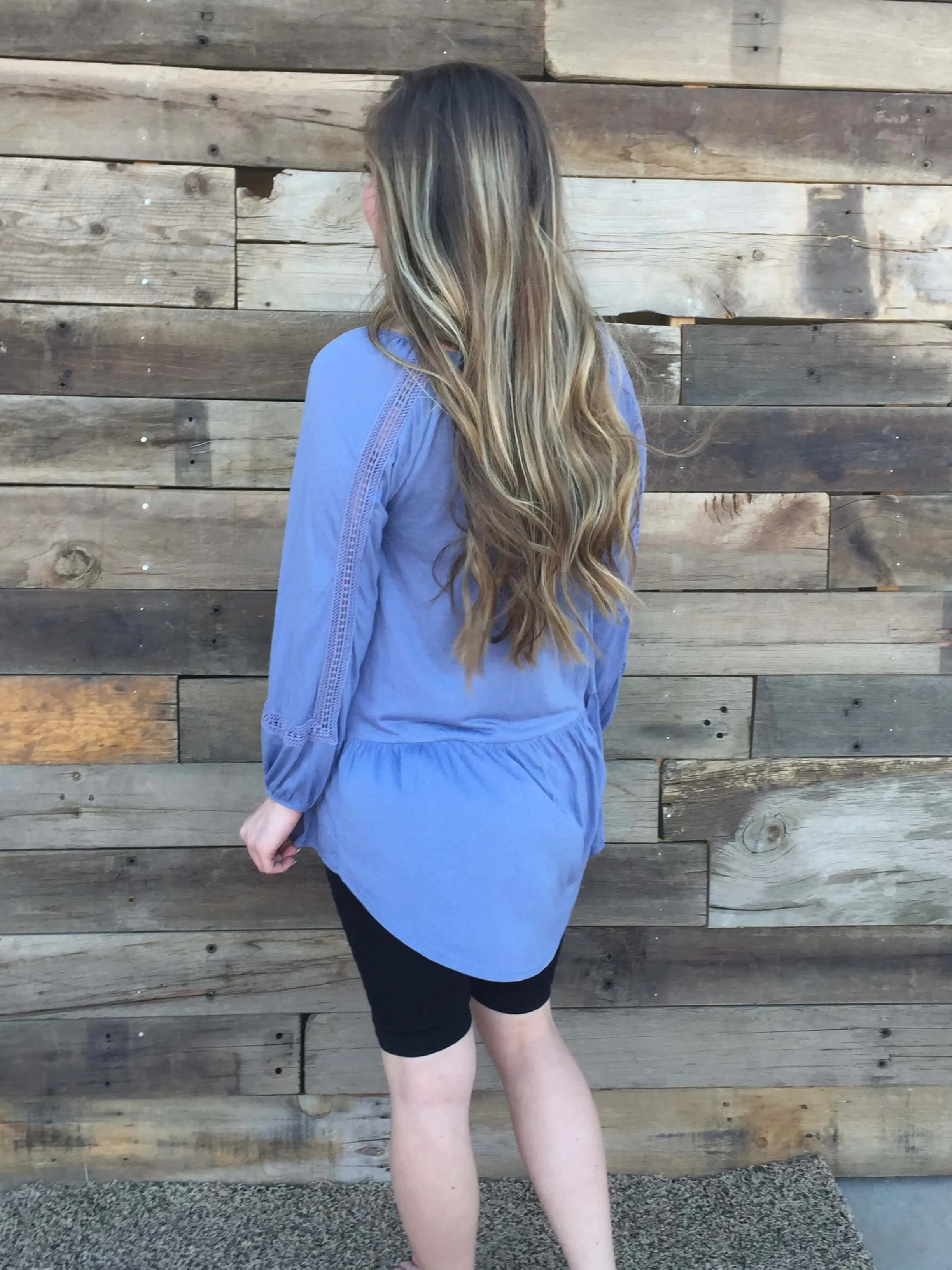 Long Sleeve Eyelet Tunic (Multiple Colors)