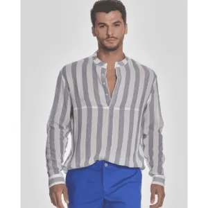 Long-Sleeve Shirt White/Navy Stripe
