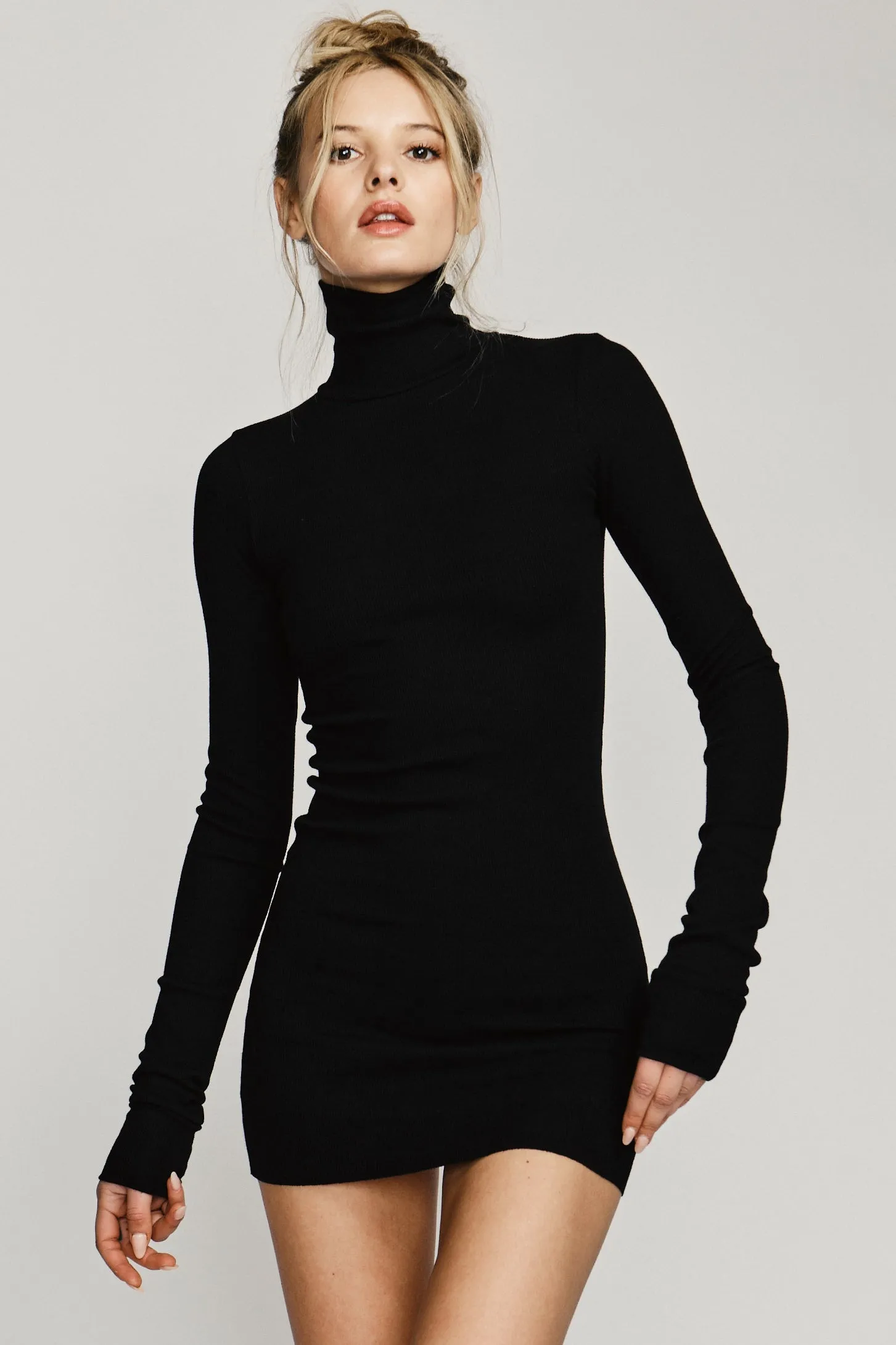 Long Sleeve Turtleneck Mini Dress