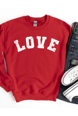 LOVE White Print Sweatshirt