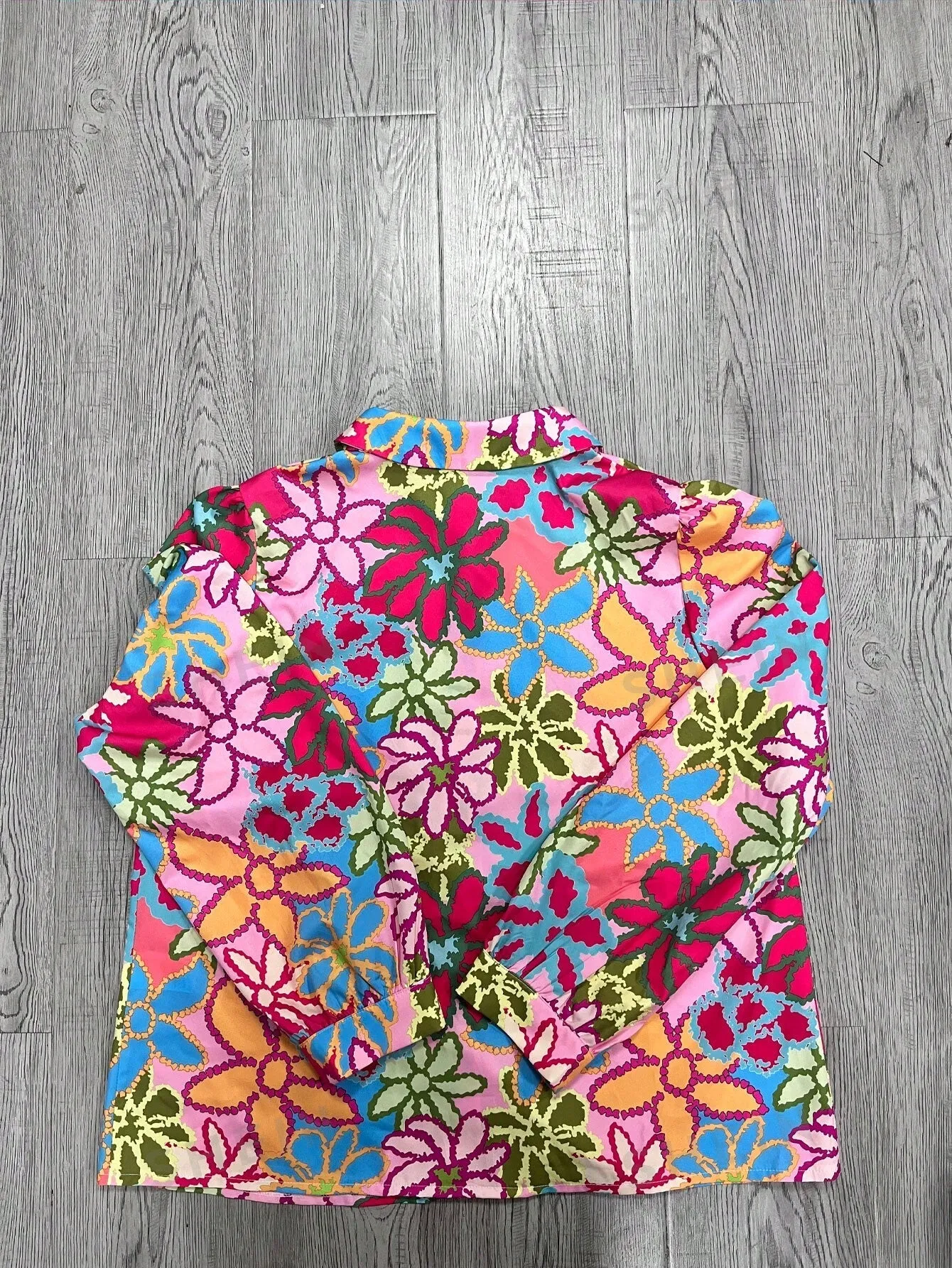 LUNE Women'S Colorful Flower Print Long Sleeve Shirt