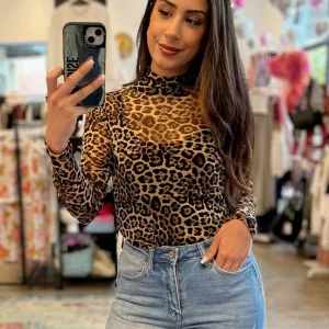 Lydia Leopard Mesh Layering Top